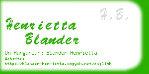 henrietta blander business card